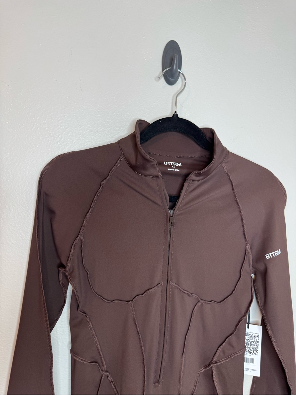 Nwt Betterme Bttrm Full-Length Catsuit Long Sleeve Jumpsuit Chocolate Brown — image 7 of 8